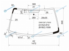 DW01397 LFWX Стекло лобовое MAZDA TRIBUTE 00-07FORD MAVERICK 00-07ESCAPE III 00-12