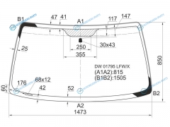 DW01795 LFWX Стекло лобовое MAZDA TRIBUTE 00-07FORD MAVERICK 00-07ESCAPE III 00-12
