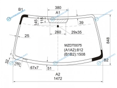 MZDT0075 Стекло лобовое MAZDA TRIBUTE 00-07FORD MAVERICK 00-07ESCAPE III 00-12