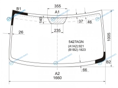 5427AGN Стекло лобовое MERCEDES SPRINTER CLASSIC (высокая крыша) 95-