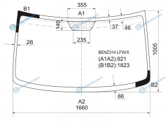 BENZ314 LFWX Стекло лобовое MERCEDES SPRINTER CLASSIC (высокая крыша) 95-