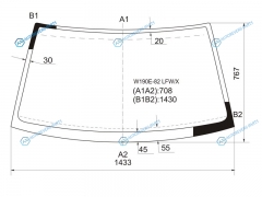 W190E-82 LFWX Стекло лобовое MERCEDES-BENZ 190 W201 82-84
