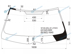 W140-2DL-91 LFWX Стекло лобовое MERCEDES-BENZ CL-CLASS W140 2D 92-96