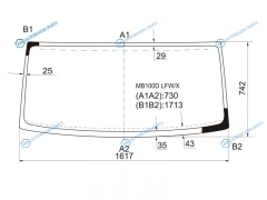 MB100D LFWX Стекло лобовое MERCEDES-BENZ MB100D130 VAN 87-95