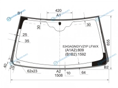 5343AGNGYVZ1P LFWX Стекло лобовое MERCEDES-BENZ ML-CLASS W163 99-05