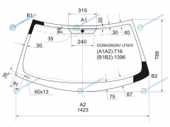 5339AGNGNV LFWX Стекло лобовое MERCEDES-BENZ SLK-CLASS R170 96-04