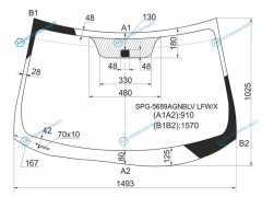 SPG-5689AGNBLV LFWX Стекло лобовое MITSUBISHI ASX GAW 10-CITROEN C4 AIRCROSS 12-17 PEUGEOT 4008
