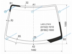 L400 LFWX Стекло лобовое MITSUBISHI DELICA VAN 94-07
