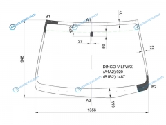 DINGO-V LFWX Стекло лобовое MITSUBISHI DINGO 98-02MITSUBISHI DION 00-05HAFEI SIMBO 06-08