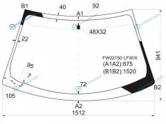 FW02150 LFWX Стекло лобовое MITSUBISHI ECLIPSE 2D CPE 00-05