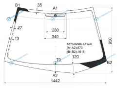 5670AGNBL LFWX Стекло лобовое MITSUBISHI LANCER 45D 00-07