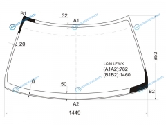 LC60 LFWX Стекло лобовое MITSUBISHI MIRAGELANCER 4D SED 88-91