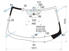 5680AGN Стекло лобовое MITSUBISHI OUTLANDER XL CWW 05-12PEUGEOT 4007 07-12