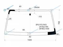 SPG-V70 LFWX Стекло лобовое MITSUBISHI PAJERO 35D 99-