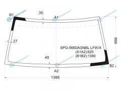 SPG-5660AGNBL LFWX Стекло лобовое MITSUBISHI PAJERO IOPININ 35D 98-10