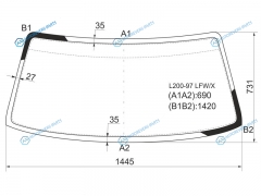 L200-97 LFWX Стекло лобовое MITSUBISHI PAJERO SPORTL200 96-08