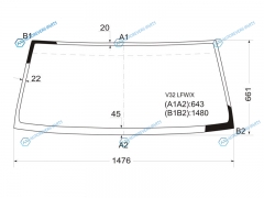 V32 LFWX Стекло лобовое MITSUBISHI PAJEROMONTERO 35D 91-99