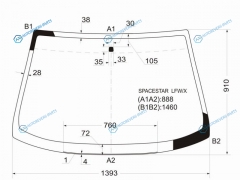 SPACESTAR LFWX Стекло лобовое MITSUBISHI MPV 98-05