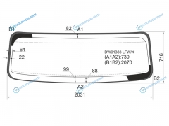 DW01383 LFWX Стекло лобовое NAVISTARINTERNATIONAL 5000 2D CONVENTIONAL CAB 00-06