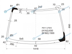 PW11 LFWX Стекло лобовое NISSAN AVENIREXPERT 98-06