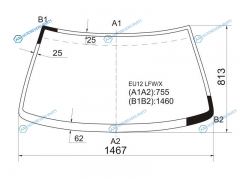 EU12 LFWX Стекло лобовое NISSAN BLUEBIRD 4D HT 87-91