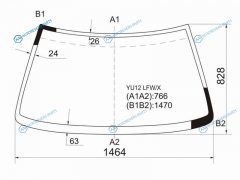 YU12 LFWX Стекло лобовое NISSAN BLUEBIRD 4D SED 87-91