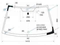 N16-2 LFWX Стекло лобовое NISSAN BLUEBIRD SYLPHYSUNNY 45D 00-