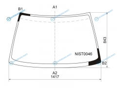 NIST0046 Стекло лобовое NISSAN BLUEBIRDPRIMERA (Япония) 45D HBKWGN 95-01