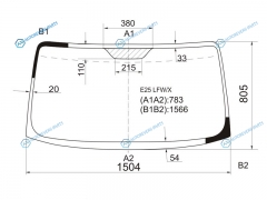 E25 LFWX Стекло лобовое NISSAN CARAVAN E25 01-12