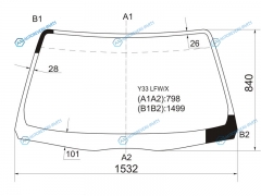 Y33 LFWX Стекло лобовое NISSAN CEDRICGLORIA 95-99