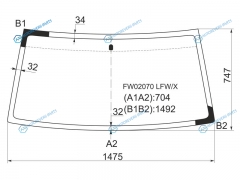 FW02070 LFWX Стекло лобовое NISSAN DATSUN 88-96FRONTIERNAVARA 97-05XTERRA 00-05