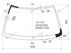 J30 LFWX Стекло лобовое NISSAN MAXIMA (USA) 88-94