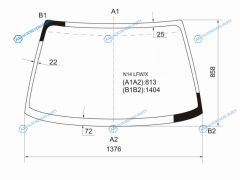 N14 LFWX Стекло лобовое NISSAN PULSARSUNNY 345D SEDHBK 90-95