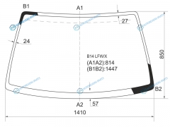 B14 LFWX Стекло лобовое NISSAN SUNNY 94-98PULSAR N15ALMERA N15 345D 95-00