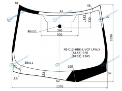 NI-C12-HBK-L-VCP LFWX Стекло лобовое NISSAN TIIDA 5D HBK 15-16