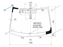 NIST0073 Стекло лобовое NISSAN TIIDA RHD 45D 04-14