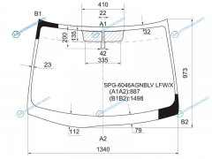 SPG-6046AGNBLV LFWX Стекло лобовое NISSAN TIIDA RHD 45D 04-14