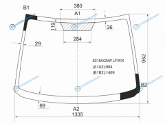 6318AGNW LFWX Стекло лобовое OPEL AGILASUZUKI SPLASH 08-14