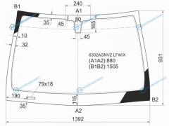 6302AGNVZ LFWX Стекло лобовое OPEL ASTRA H 45D HBKWGN 04-14