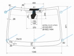 ASTRA-10-VC LFWX Стекло лобовое OPEL ASTRA J 5D HBKWGN 10-