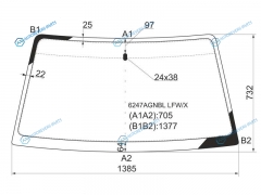 6247AGNBL LFWX Стекло лобовое OPEL KADETT 345D 84-93