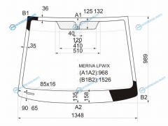 MERIVA LFWX Стекло лобовое OPEL (A) MPV 03-10