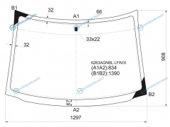 6263AGNBL LFWX Стекло лобовое OPEL TIGRA 2D CPE 94-01