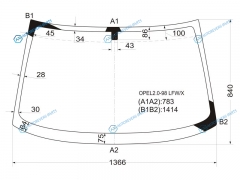 OPEL2.0-98 LFWX Стекло лобовое OPEL VECTRA B 45D 95-02