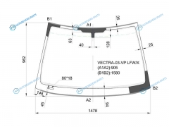 VECTRA-03-VP LFWX Стекло лобовое OPEL VECTRA C 45D 02-08