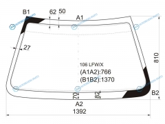 106 LFWX Стекло лобовое PEUGEOT 35d 91-04CITROEN SAXO 96-04