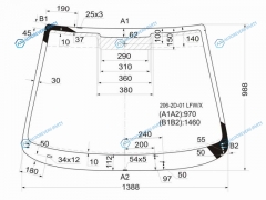 206-2D-01 LFWX Стекло лобовое PEUGEOT 206CC 2D CPE 00-03