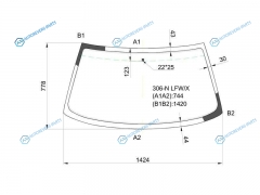 306-N LFWX Стекло лобовое PEUGEOT 306 CBR 93-02