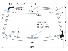 CLIO LFWX Стекло лобовое RENAULT 35D 90-98