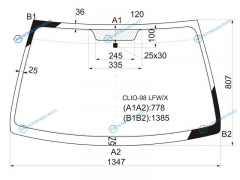 CLIO-98 LFWX Стекло лобовое RENAULT CLIO II 35D 98-06  SYMBOL 4D 02-08